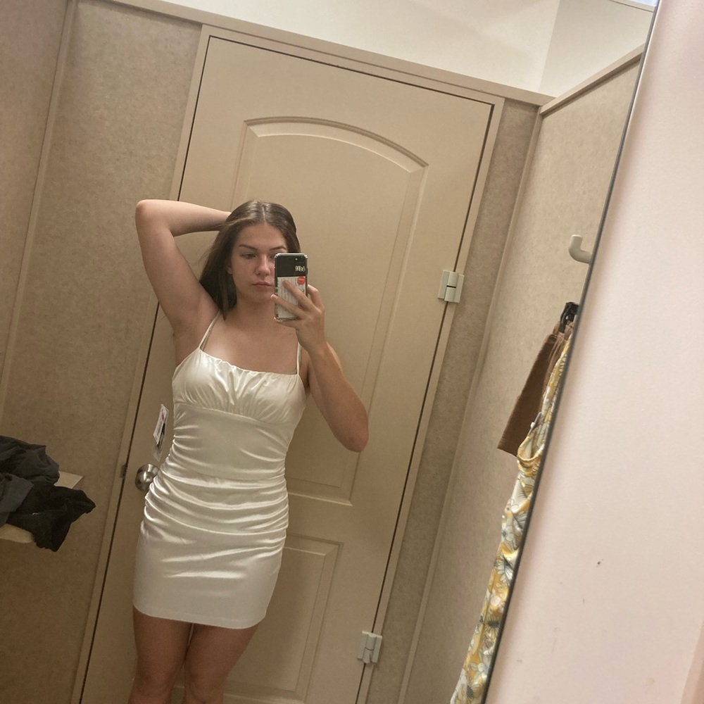 This dress was worn once for homecoming and in good condition